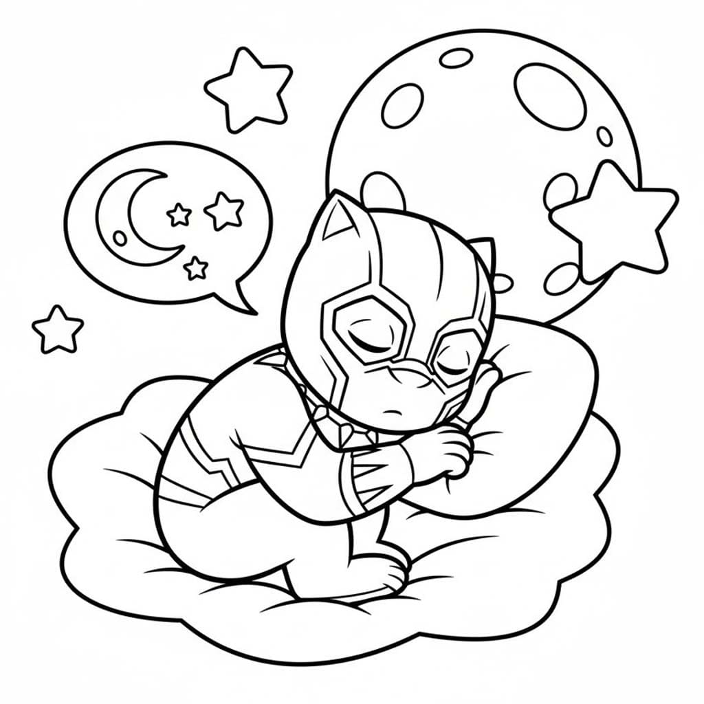 ブラックパンサー 2 ぬりえ