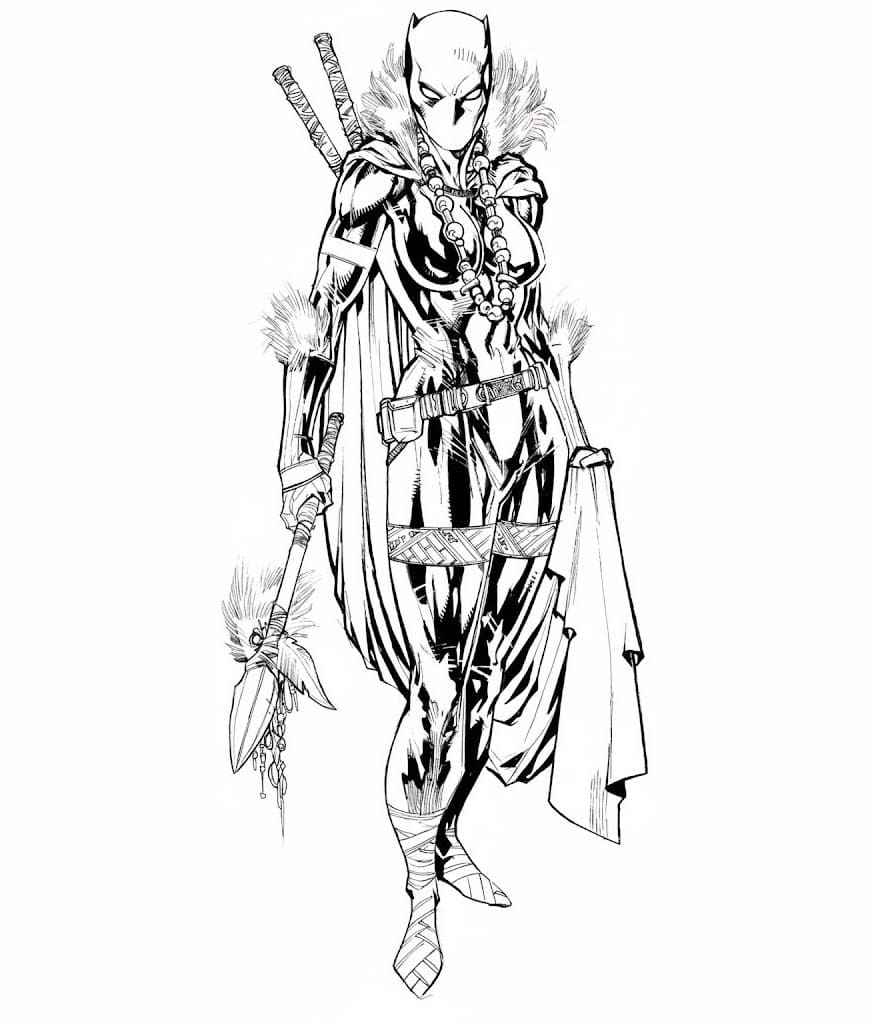 ブラックパンサー 5 ぬりえ