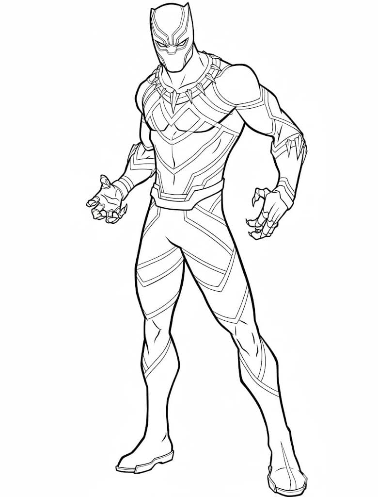 ブラックパンサー 簡単 ぬりえ