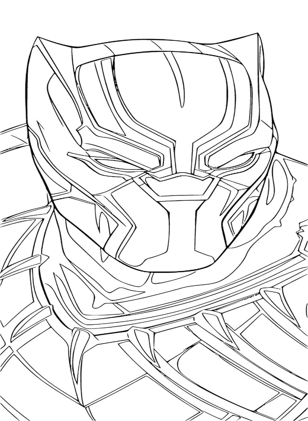 ブラックパンサー 無料で印刷可能 ぬりえ