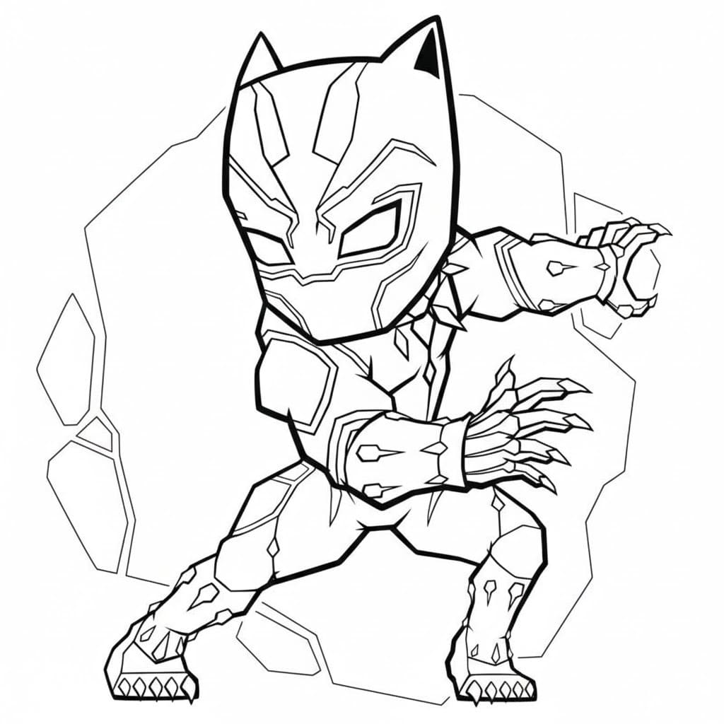 ブラックパンサー 無料で ぬりえ