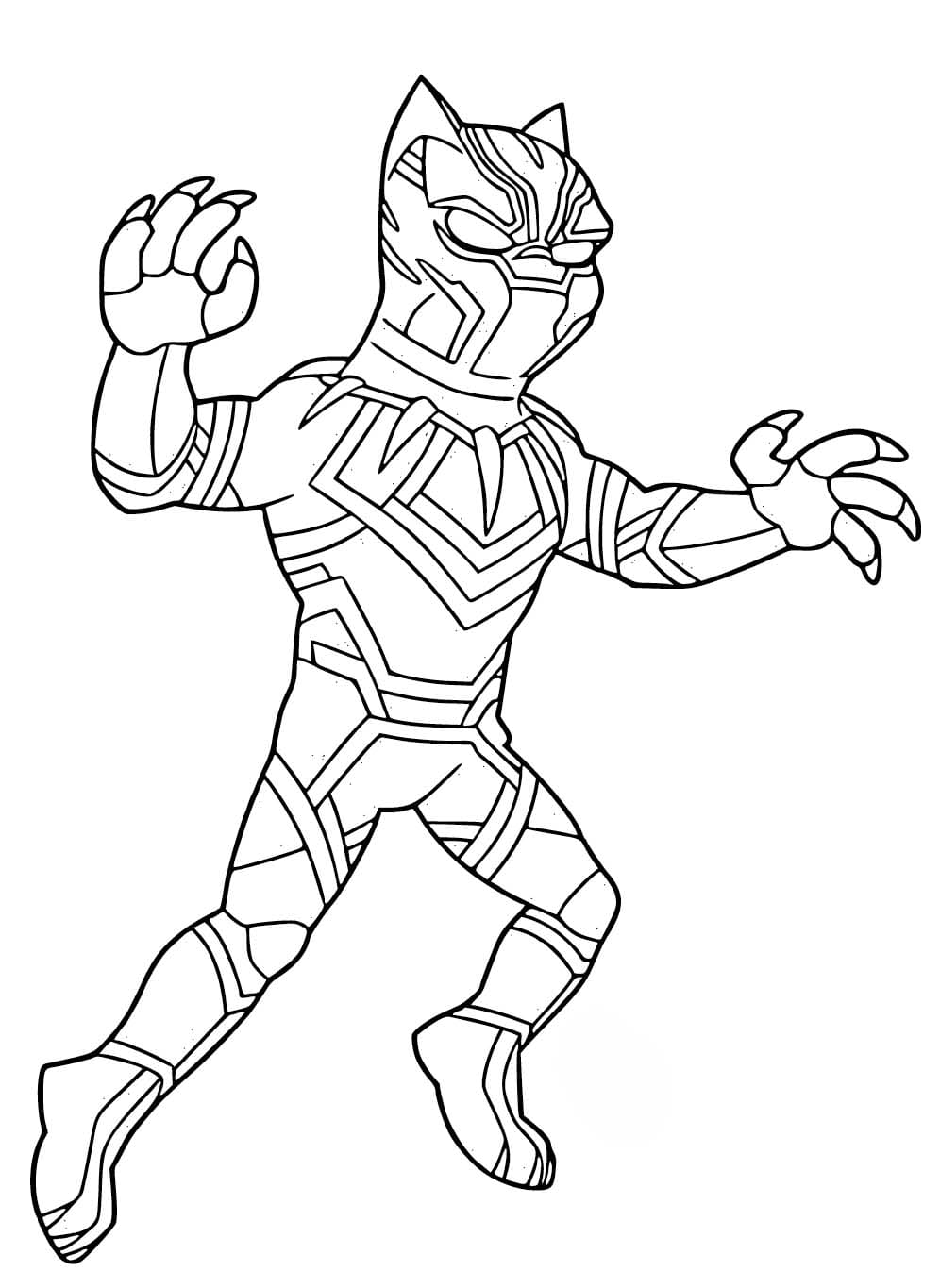 ブラックパンサー 単純 ぬりえ