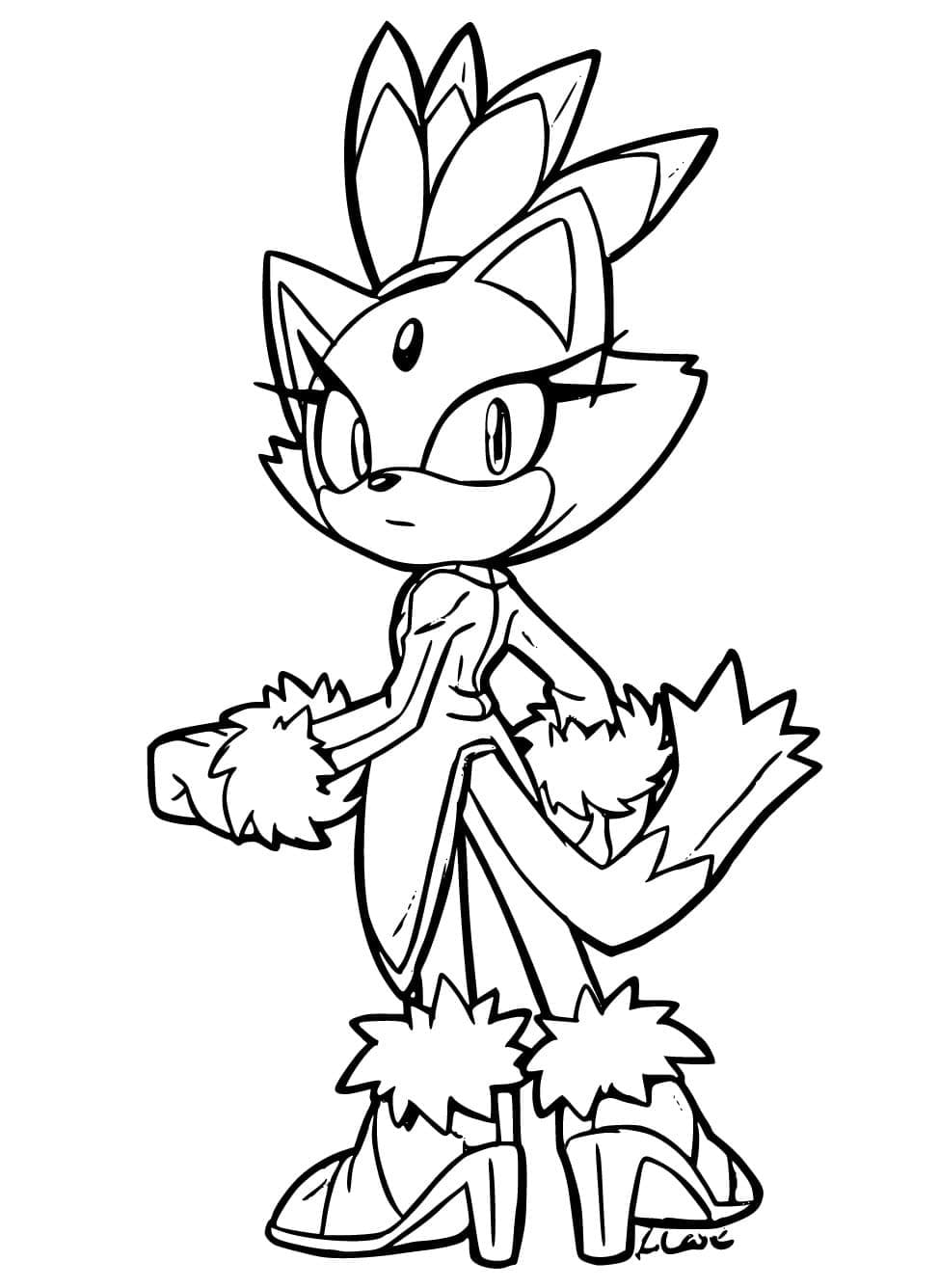 ブレイズ・ザ・キャット 描画 ぬりえ