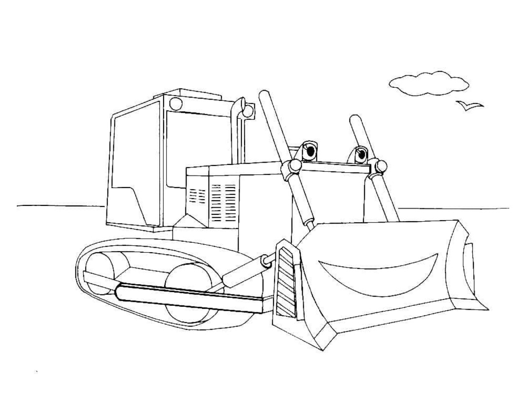 ブルドーザー 描く ぬりえ