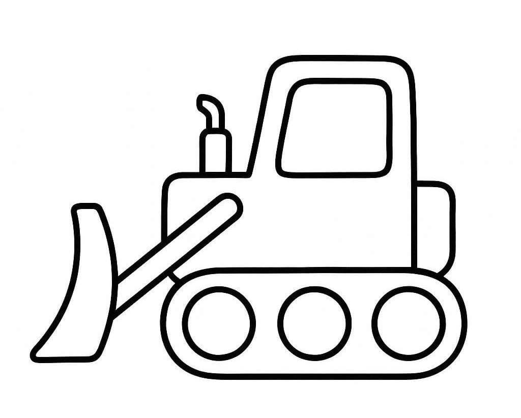 ブルドーザー 簡単 ぬりえ