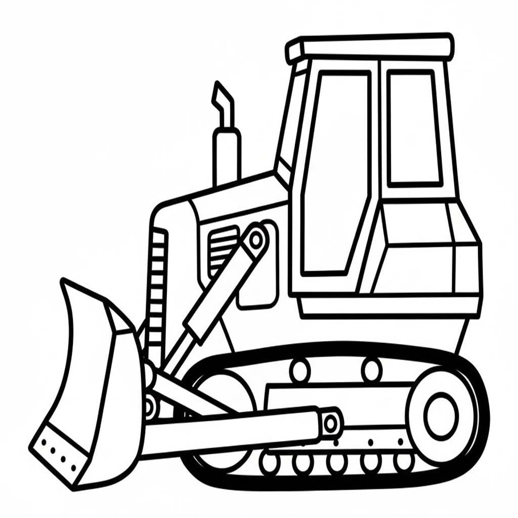 ブルドーザー 基本的な ぬりえ