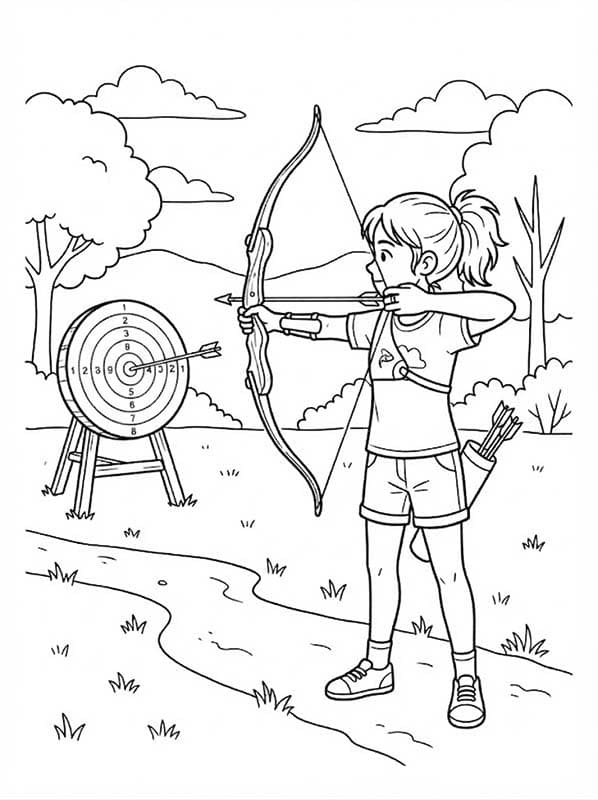 描画 アーチェリー 無料 ぬりえ