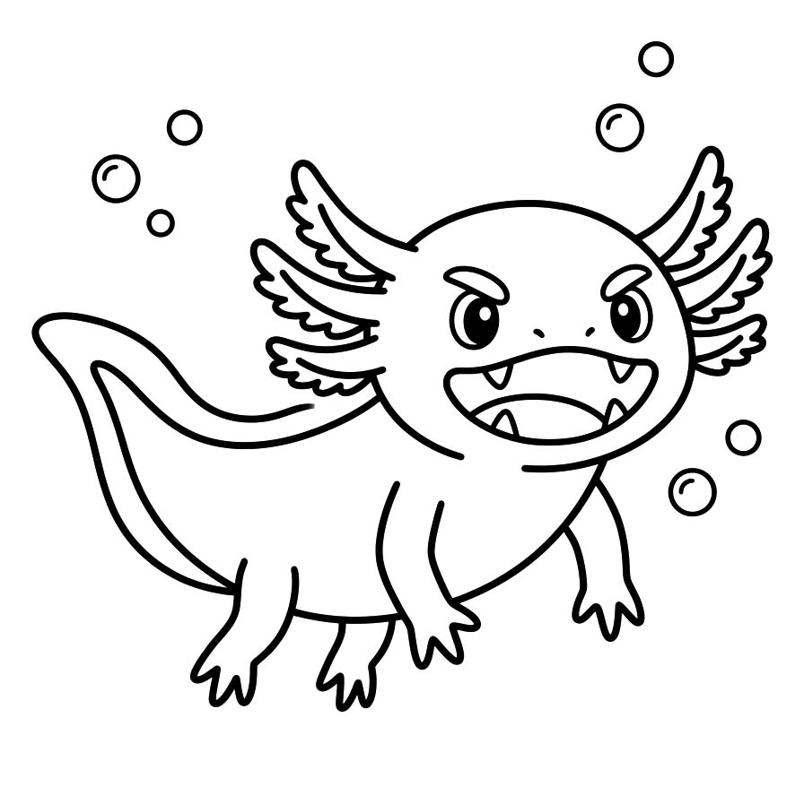 描画 アホロートル 印刷可能 ぬりえ