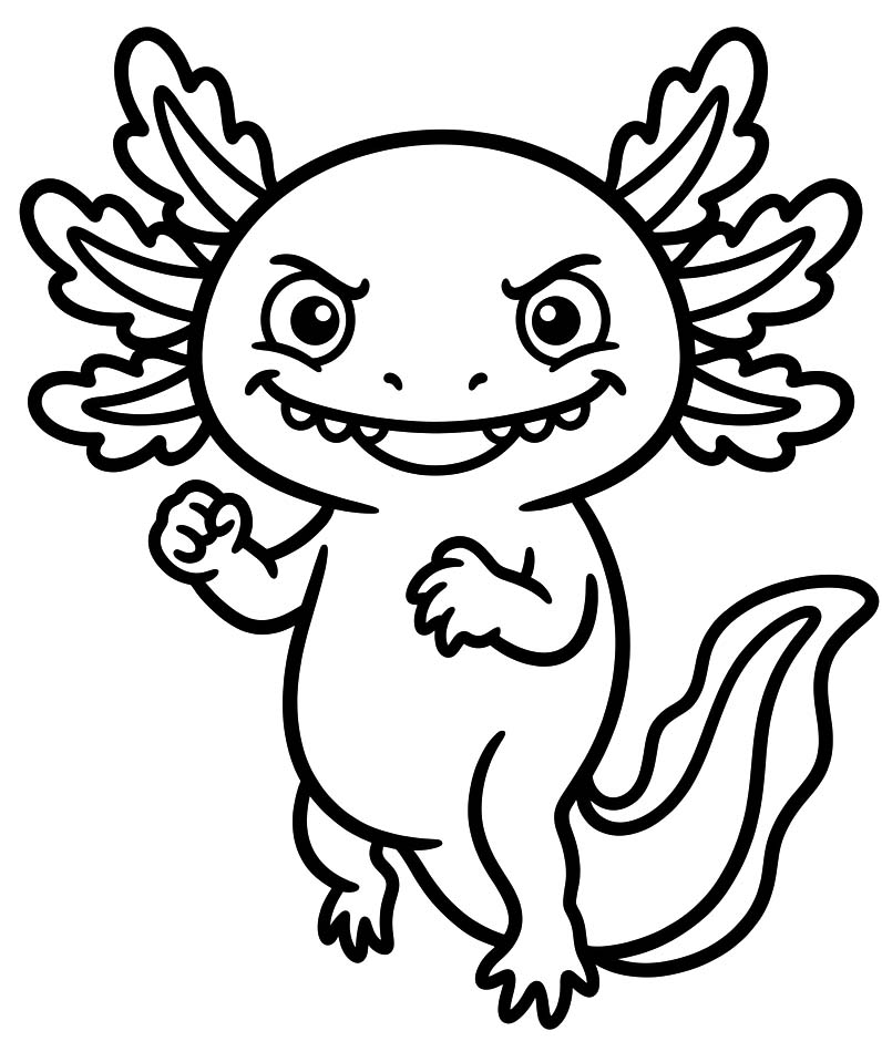 アホロートル ぬりえ ぬりえ