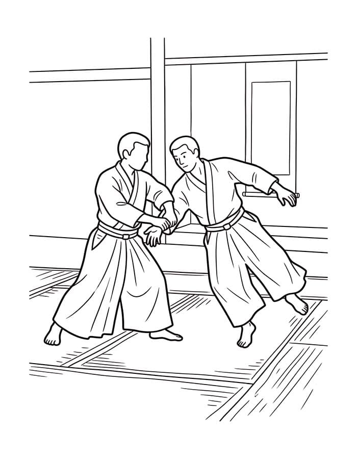 描画 合気道 印刷可能 ぬりえ