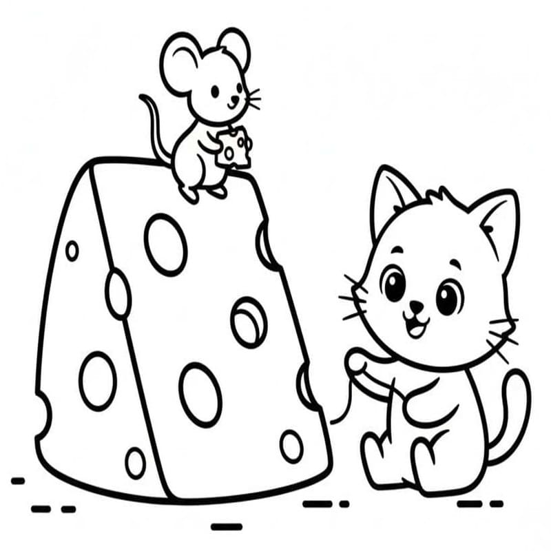 描画 チーズ 無料 ぬりえ