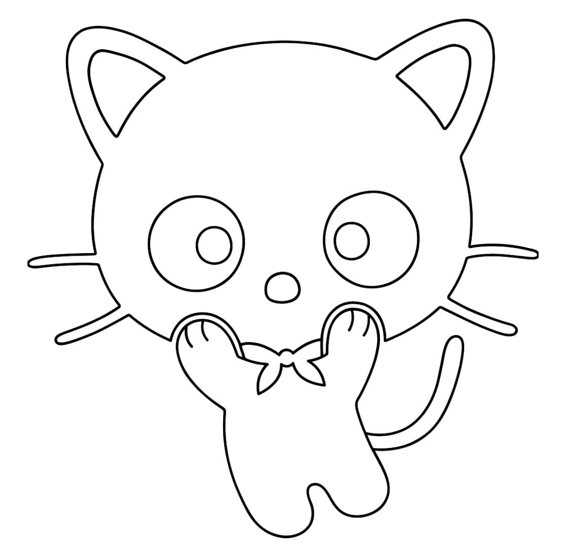 描画 チョコキャット 印刷可能 ぬりえ