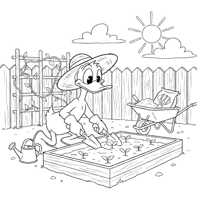 描画 ダフィー・ダック ぬりえ