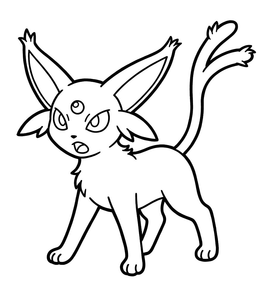 描画 エーフィ 無料 ぬりえ