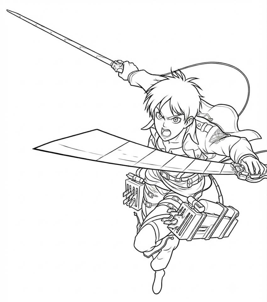 描画 エレン・イェーガー 印刷可能 ぬりえ
