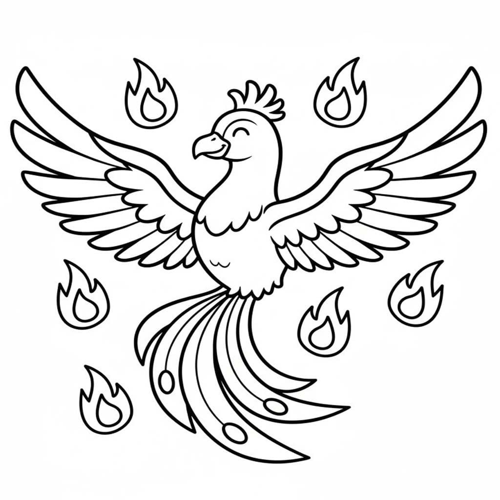 描画 フェニックス 印刷可能 ぬりえ