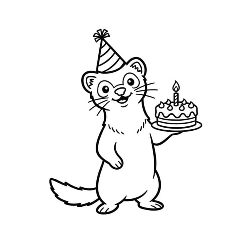 描画 フェレット 無料 ぬりえ