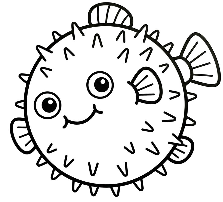 描画 フグ 無料 ぬりえ