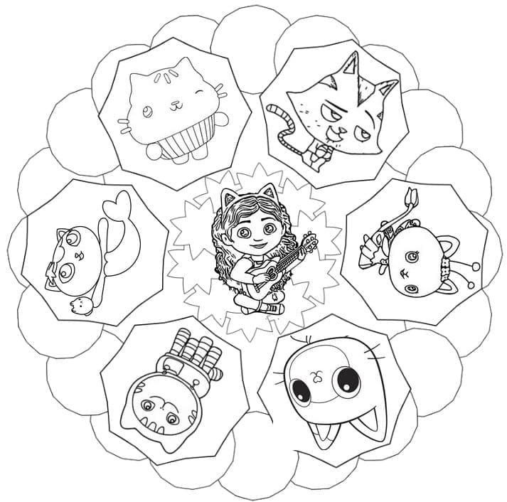 描画 ギャビーのドールハウス 無料 ぬりえ