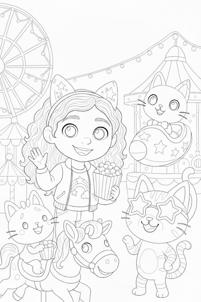描画 ギャビーのドールハウス ぬりえ