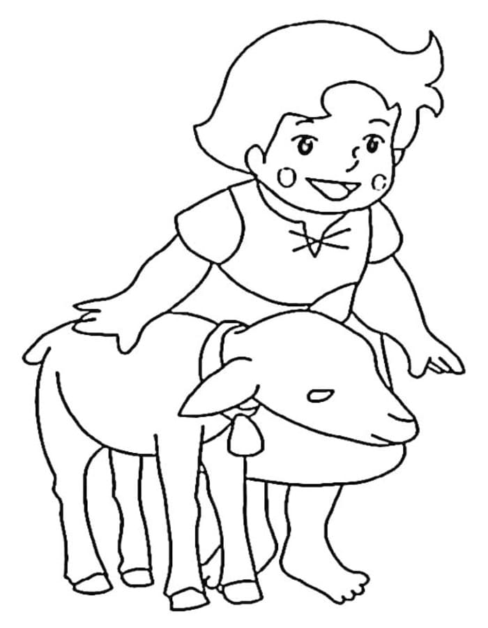 描画 ハイジ 無料 ぬりえ