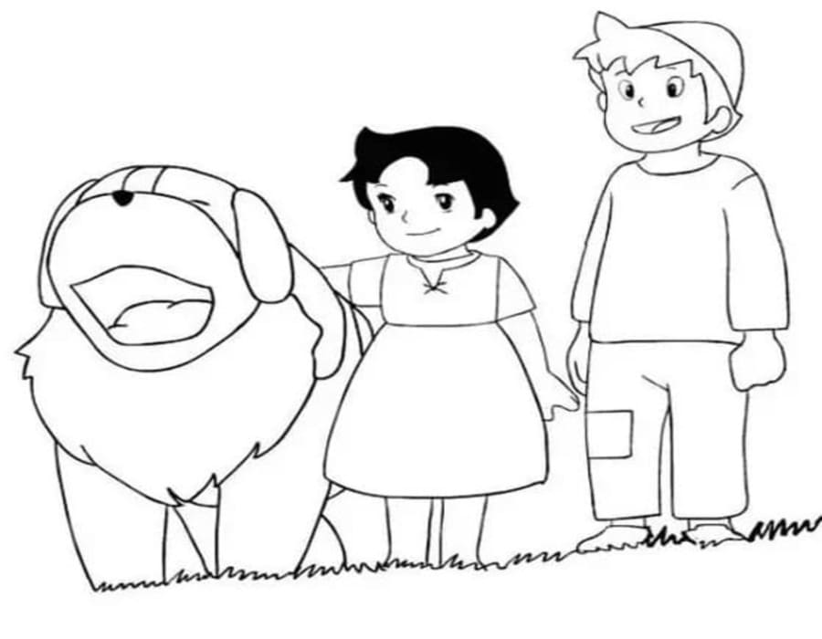 描画 ハイジ ぬりえ