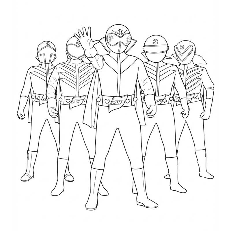 描画 秘密戦隊ゴレンジャー ぬりえ