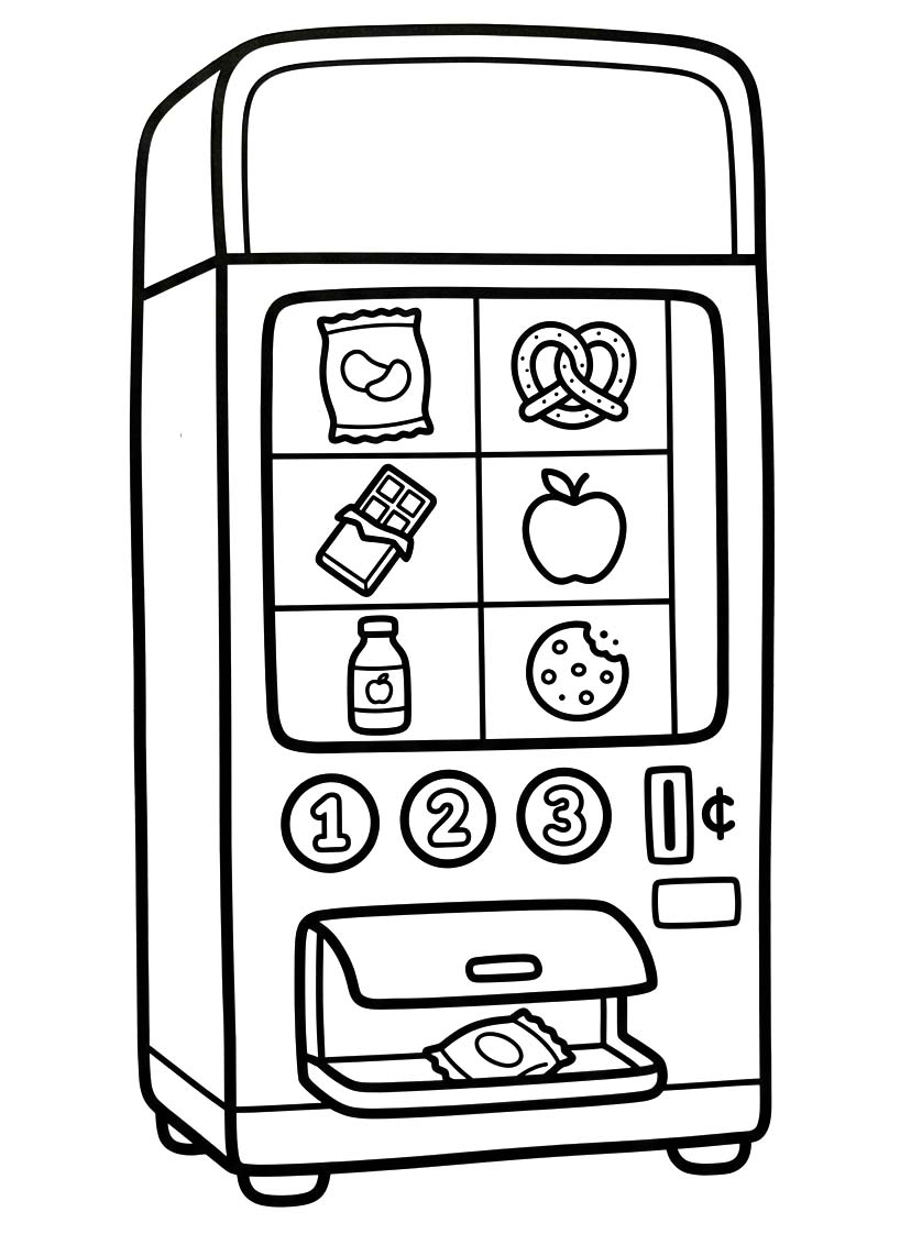 描画 自動販売機 無料 ぬりえ