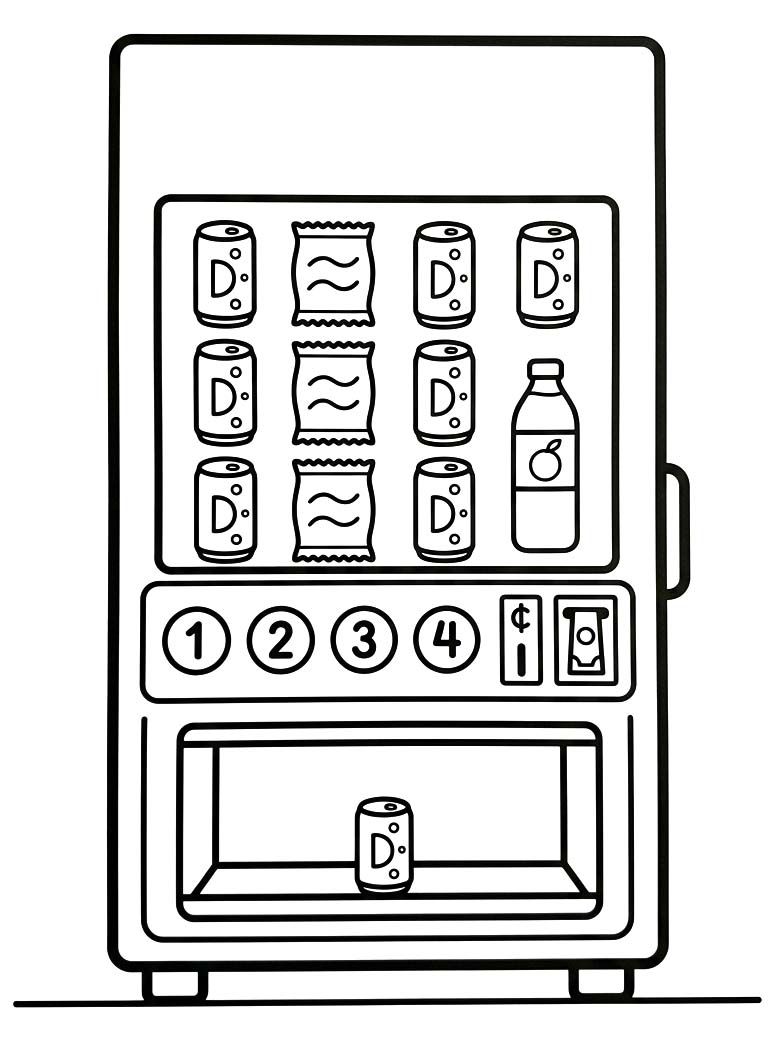 描画 自動販売機 ぬりえ