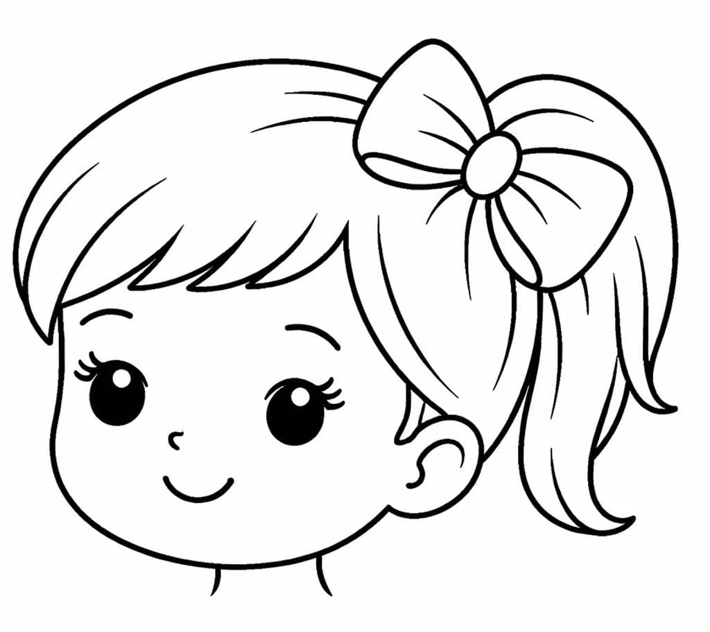 描画 髪の弓 ぬりえ