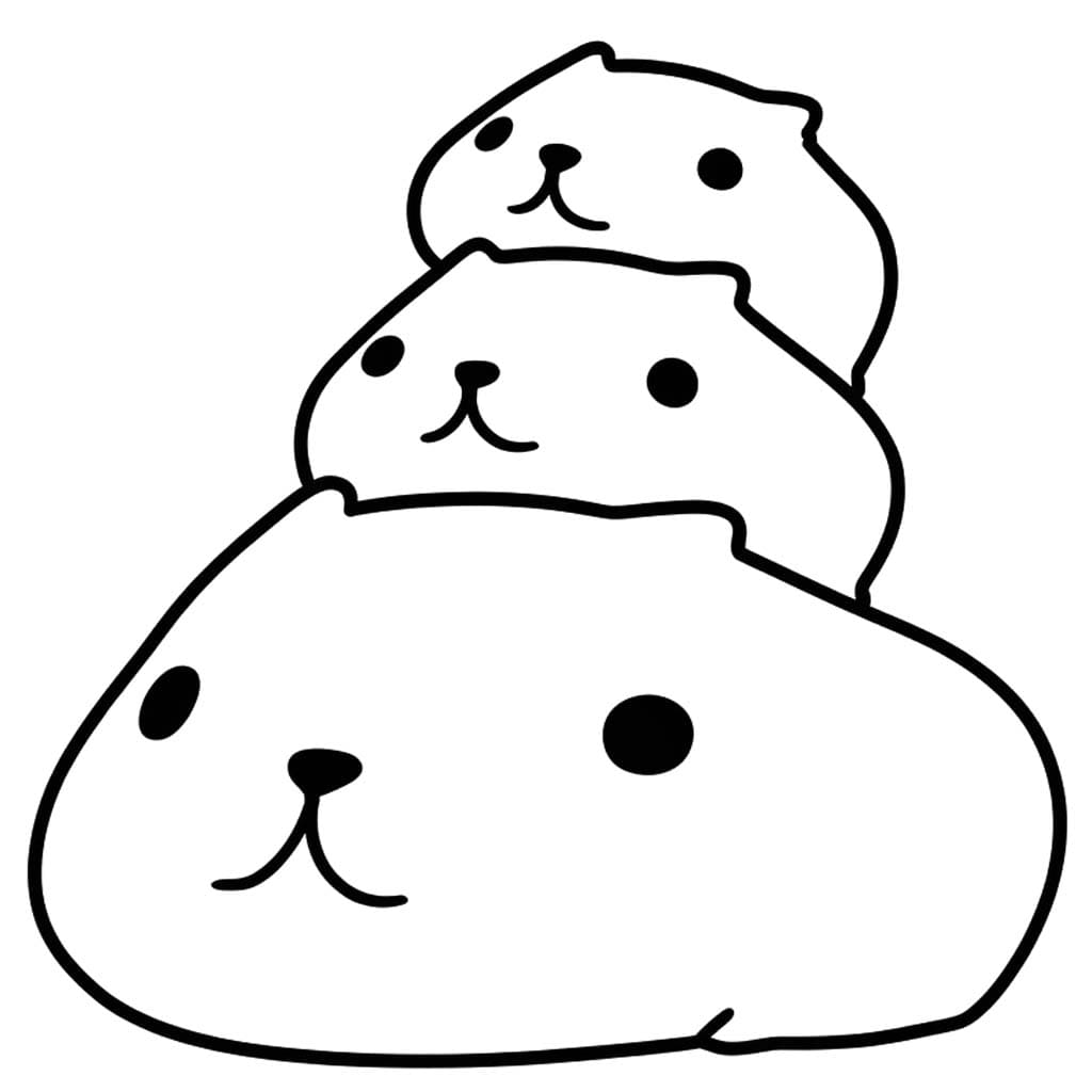 描画 カピバラさん 印刷可能 ぬりえ