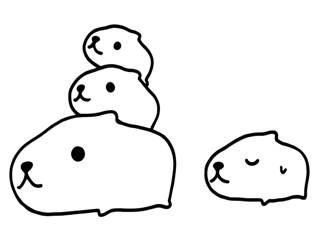 描画 カピバラさん 無料 ぬりえ