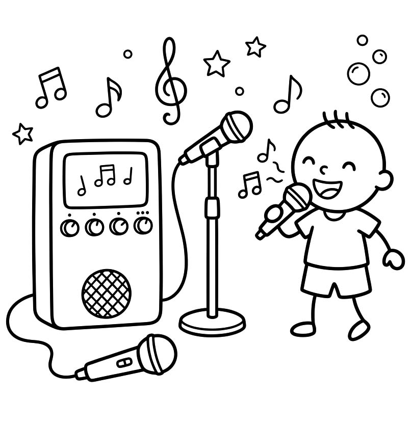 描画 カラオケ 印刷可能 ぬりえ