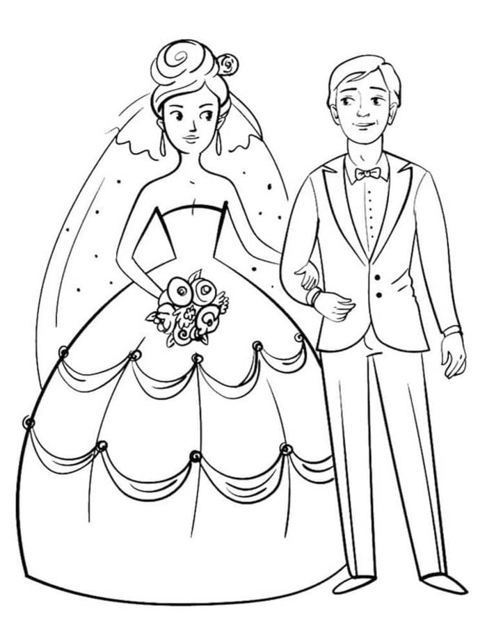 描画 結婚式 印刷可能 ぬりえ