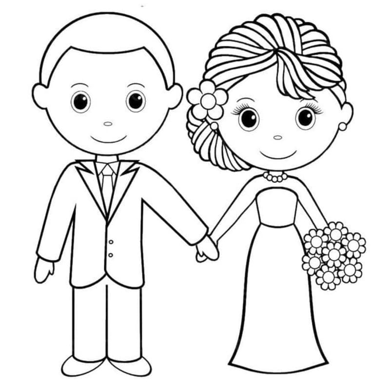 描画 結婚式 無料 ぬりえ