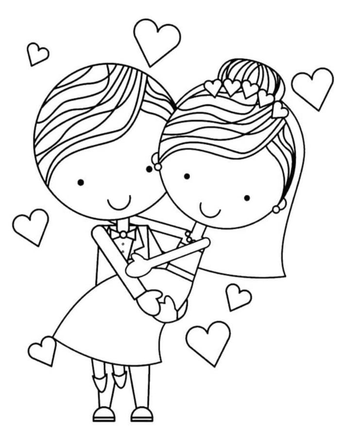 描画 結婚式 ぬりえ