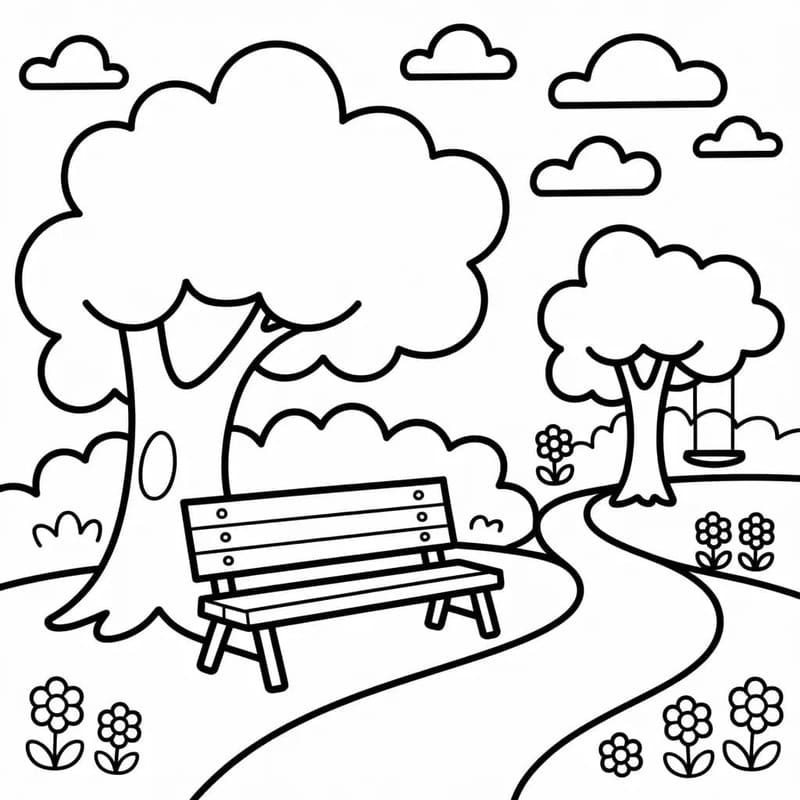 描画 公園 無料 ぬりえ