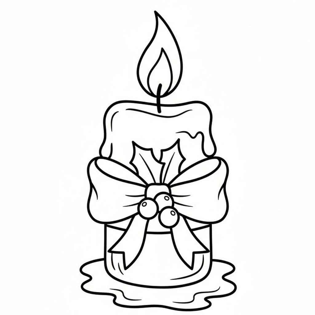 描画 クリスマスキャンドル ぬりえ