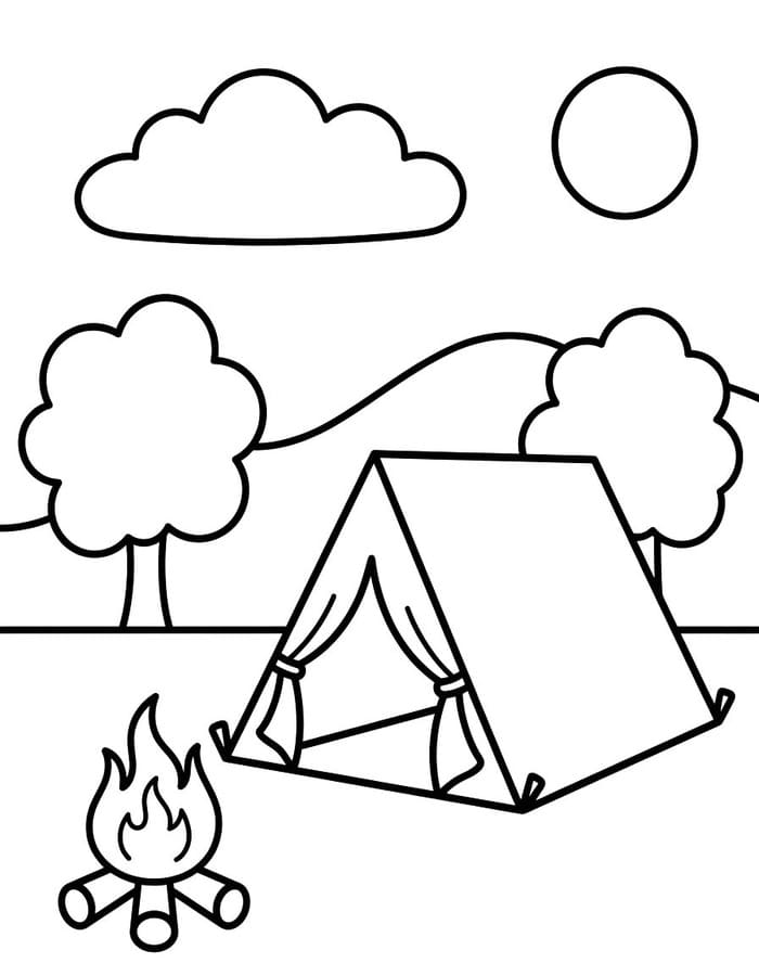描画 キャンプ ぬりえ