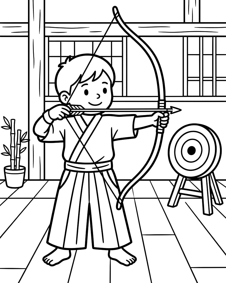 描画 弓道 ぬりえ