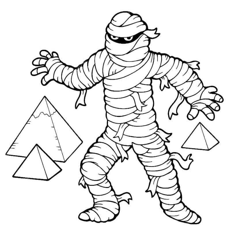 描画 ミイラ 印刷可能 ぬりえ