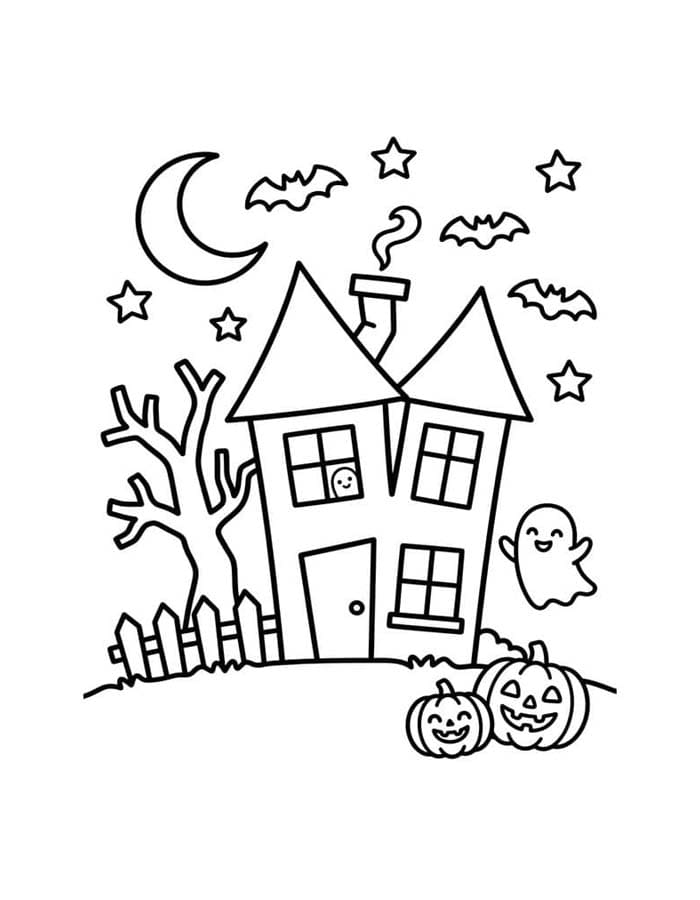 描画 お化け屋敷 無料 ぬりえ