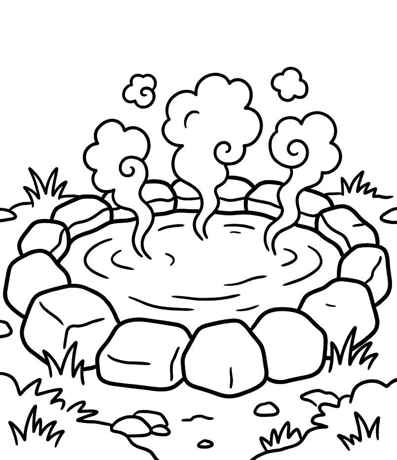 描画 温泉 印刷可能 ぬりえ