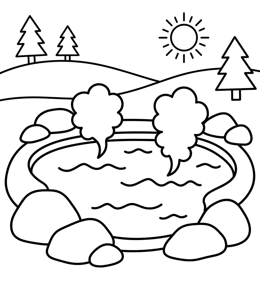 描画 温泉 無料 ぬりえ