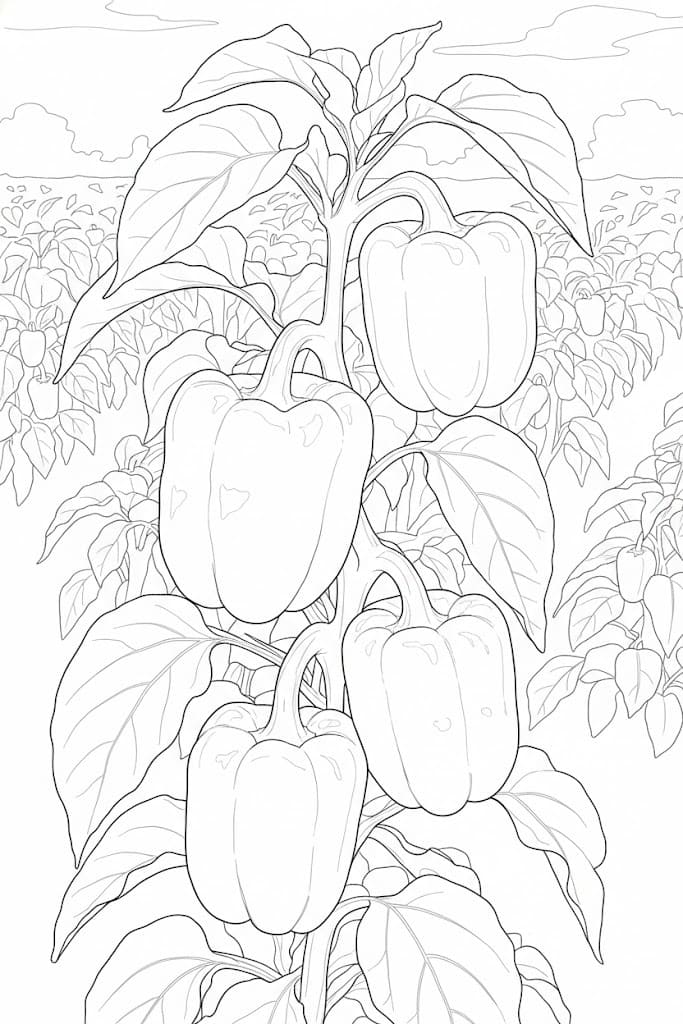描画 ピーマン ぬりえ