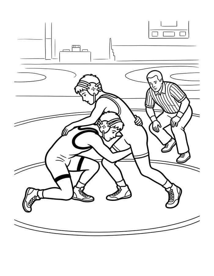 描画 レスリング 無料 ぬりえ