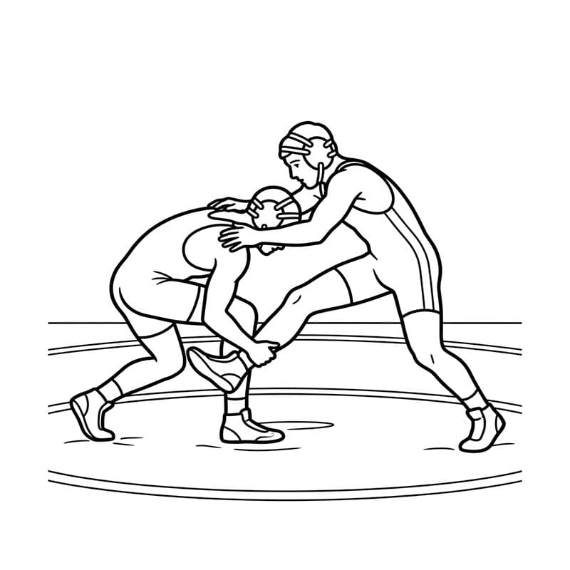 描画 レスリング ぬりえ