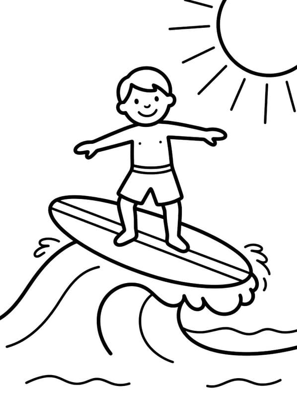 描画 サーフィン 無料 ぬりえ