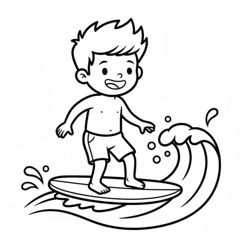 描画 サーフィン ぬりえ
