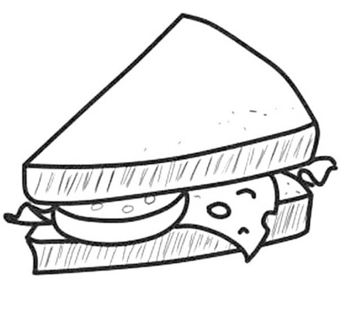 描画 サンドイッチ ぬりえ